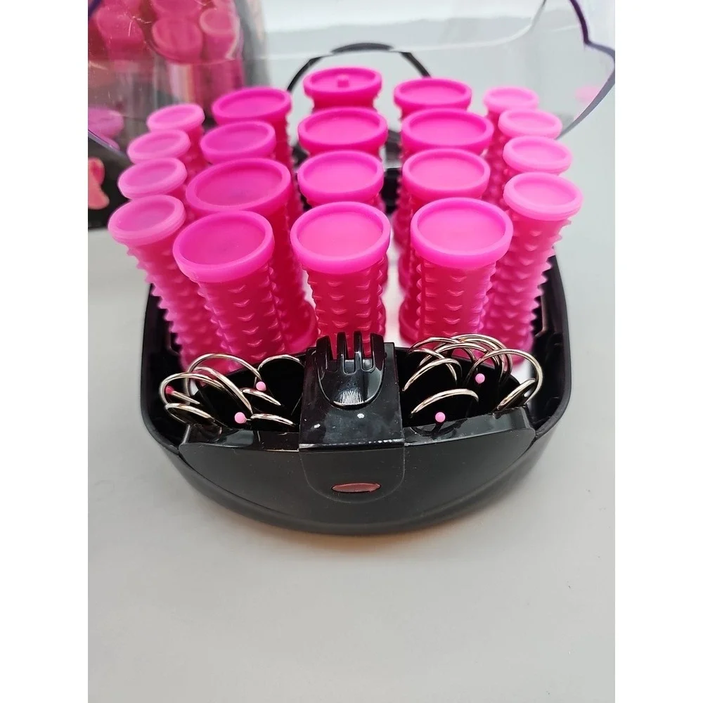 Conair Big Style Small Case Compact 20 Multi-Sized Hot Rollers Pink Bouncy Curls